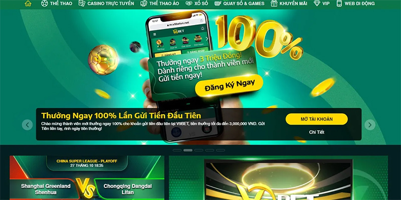 Khuyến mãi V9bet hoàn trả 0,85% casino vô hạn